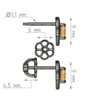 Женские Серьги_Серебро .925_ЦИТРИН__4-Лазурит-Онлайн