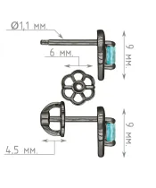 Женские Серьги_Серебро .925_АПАТИТ__4-Лазурит-Онлайн