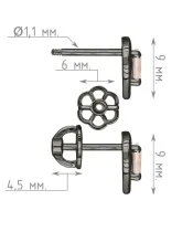Женские Серьги_Серебро .925_КВАРЦ РОЗОВЫЙ__4-Лазурит-Онлайн