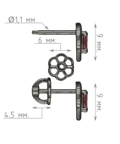 Женские Серьги_Серебро .925_ГРАНАТ__4-Лазурит-Онлайн