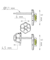 Женские Серьги_Серебро .925_ХРИЗОЛИТ__4-Лазурит-Онлайн