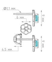 Женские Серьги_Серебро .925_АПАТИТ__4-Лазурит-Онлайн
