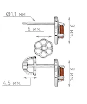Женские Серьги_Серебро .925_ЦИТРИН__4-Лазурит-Онлайн