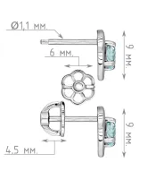 Женские Серьги_Серебро .925_ТОПАЗ__4-Лазурит-Онлайн