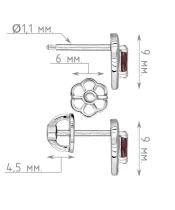 Женские Серьги_Серебро .925_ГРАНАТ__4-Лазурит-Онлайн