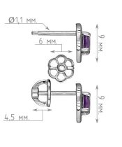 Женские Серьги_Серебро .925_АМЕТИСТ__4-Лазурит-Онлайн