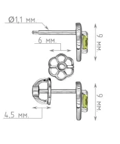 Женские Серьги_Серебро .925_ХРИЗОЛИТ__4-Лазурит-Онлайн