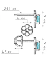 Женские Серьги_Серебро .925_АПАТИТ__4-Лазурит-Онлайн