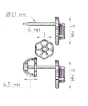 Женские Серьги_Серебро .925_АМЕТИСТ__4-Лазурит-Онлайн