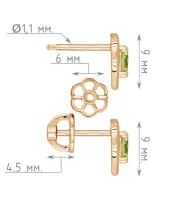Женские Серьги_Серебро .925_ХРИЗОЛИТ__4-Лазурит-Онлайн