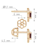 Женские Серьги_Серебро .925_ГРАНАТ__4-Лазурит-Онлайн