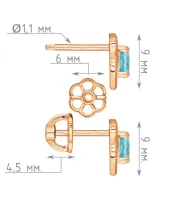 Женские Серьги_Серебро .925_АПАТИТ__4-Лазурит-Онлайн
