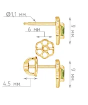 Женские Серьги_Серебро .925_ХРИЗОЛИТ__4-Лазурит-Онлайн