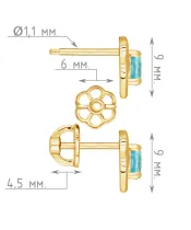 Женские Серьги_Серебро .925_АПАТИТ__4-Лазурит-Онлайн