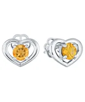 Женские Серьги_Серебро .925_ЦИТРИН__2-Лазурит-Онлайн