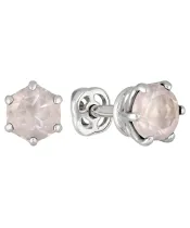 Женские Серьги_Серебро .925_КВАРЦ РОЗОВЫЙ__2-Лазурит-Онлайн