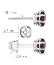 Женские Серьги_Серебро .925_ГРАНАТ__4-Лазурит-Онлайн