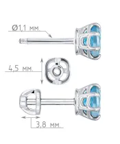 Женские Серьги_Серебро .925_ТОПАЗ__4-Лазурит-Онлайн