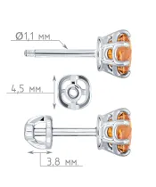 Женские Серьги_Серебро .925_ЦИТРИН__4-Лазурит-Онлайн