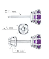 Женские Серьги_Серебро .925_АМЕТИСТ__4-Лазурит-Онлайн