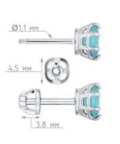 Женские Серьги_Серебро .925_АПАТИТ__4-Лазурит-Онлайн