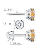 Женские Серьги_Серебро .925_ЦИТРИН__4-Лазурит-Онлайн