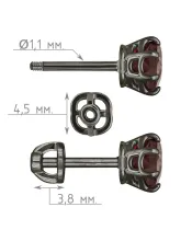 Женские Серьги_Серебро .925_ГРАНАТ__4-Лазурит-Онлайн