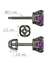 Женские Серьги_Серебро .925_АМЕТИСТ__4-Лазурит-Онлайн