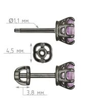 Женские Серьги_Серебро .925_АМЕТИСТ__4-Лазурит-Онлайн