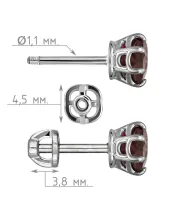 Женские Серьги_Серебро .925_ГРАНАТ__4-Лазурит-Онлайн