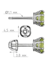 Женские Серьги_Серебро .925_ХРИЗОЛИТ__4-Лазурит-Онлайн