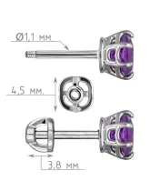 Женские Серьги_Серебро .925_АМЕТИСТ__4-Лазурит-Онлайн