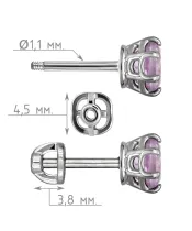 Женские Серьги_Серебро .925_АМЕТИСТ__4-Лазурит-Онлайн