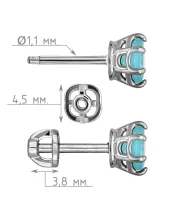 Женские Серьги_Серебро .925_АПАТИТ__4-Лазурит-Онлайн