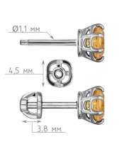Женские Серьги_Серебро .925_ЦИТРИН__4-Лазурит-Онлайн