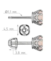 Женские Серьги_Серебро .925_КВАРЦ РОЗОВЫЙ__4-Лазурит-Онлайн