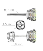 Женские Серьги_Серебро .925_ОПАЛ__4-Лазурит-Онлайн