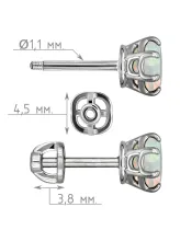 Женские Серьги_Серебро .925_ОПАЛ__4-Лазурит-Онлайн