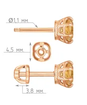 Женские Серьги_Серебро .925_ЦИТРИН__4-Лазурит-Онлайн