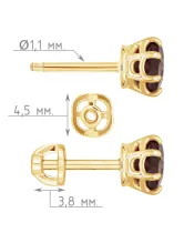 Женские Серьги_Серебро .925_ГРАНАТ__4-Лазурит-Онлайн