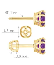 Женские Серьги_Серебро .925_АМЕТИСТ__4-Лазурит-Онлайн