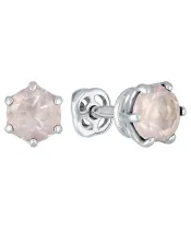 Женские Серьги_Серебро .925_КВАРЦ РОЗОВЫЙ__2-Лазурит-Онлайн