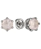 Женские Серьги_Серебро .925_КВАРЦ РОЗОВЫЙ__2-Лазурит-Онлайн