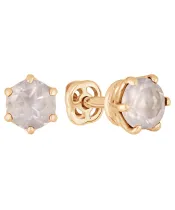 Женские Серьги_Серебро .925_КВАРЦ РОЗОВЫЙ__2-Лазурит-Онлайн