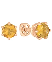 Женские Серьги_Серебро .925_ЦИТРИН__2-Лазурит-Онлайн