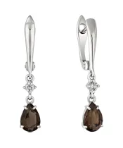 Женские Серьги_Серебро .925_РАУХТОПАЗ_Нанокристалл_2-Лазурит-Онлайн