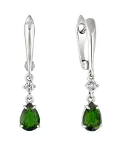 Женские Серьги_Серебро .925_ХРОМДИОПСИД_Нанокристалл_2-Лазурит-Онлайн