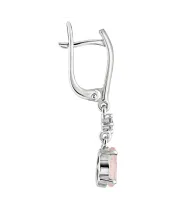 Женские Серьги_Серебро .925_КВАРЦ РОЗОВЫЙ_Нанокристалл_3-Лазурит-Онлайн