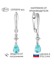 Женские Серьги_Серебро .925_АПАТИТ_Нанокристалл_1-Лазурит-Онлайн
