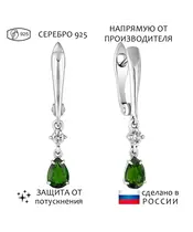 Женские Серьги_Серебро .925_ХРОМДИОПСИД_Нанокристалл_1-Лазурит-Онлайн